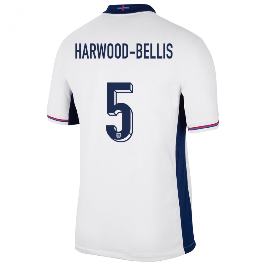 Męski Anglia Taylor Harwood Bellis #5 Biały Domowa Koszulka 24-26 Koszulki Klubowe