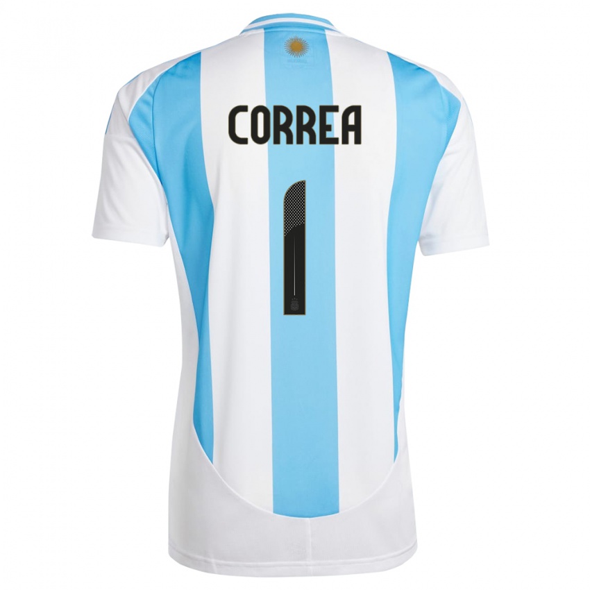 Męski Argentyna Vanina Correa #1 Biało Niebieski Domowa Koszulka 24-26 Koszulki Klubowe