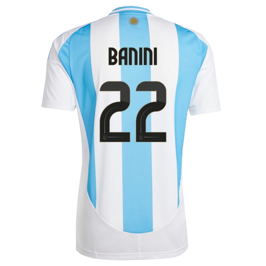 Męski Argentyna Estefania Banini #22 Biało Niebieski Domowa Koszulka 24-26 Koszulki Klubowe