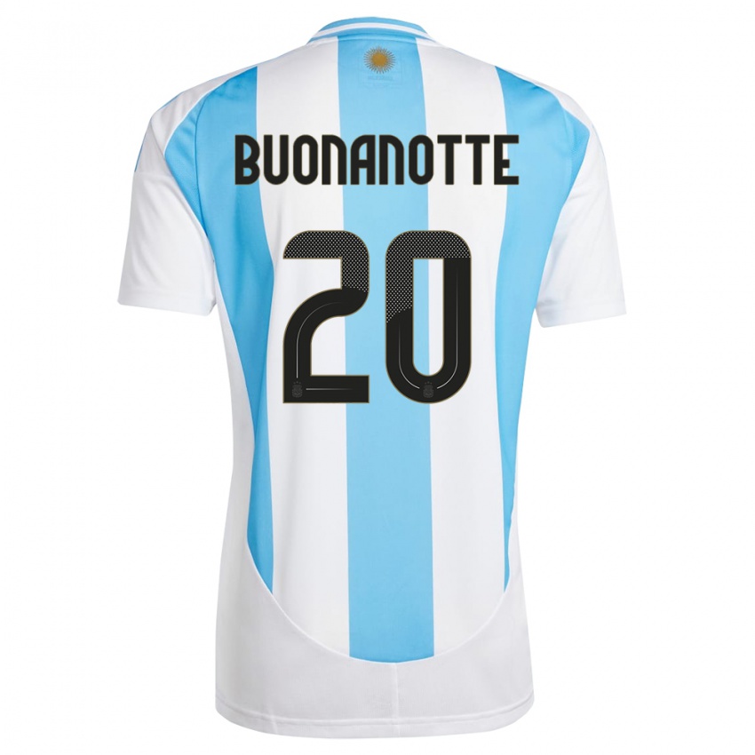 Męski Argentyna Facundo Buonanotte #20 Biało Niebieski Domowa Koszulka 24-26 Koszulki Klubowe