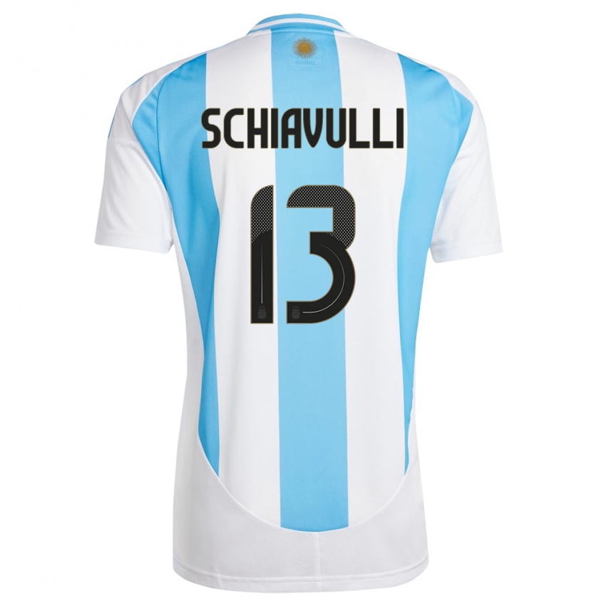 Męski Argentyna Thiago Schiavulli #13 Biało Niebieski Domowa Koszulka 24-26 Koszulki Klubowe