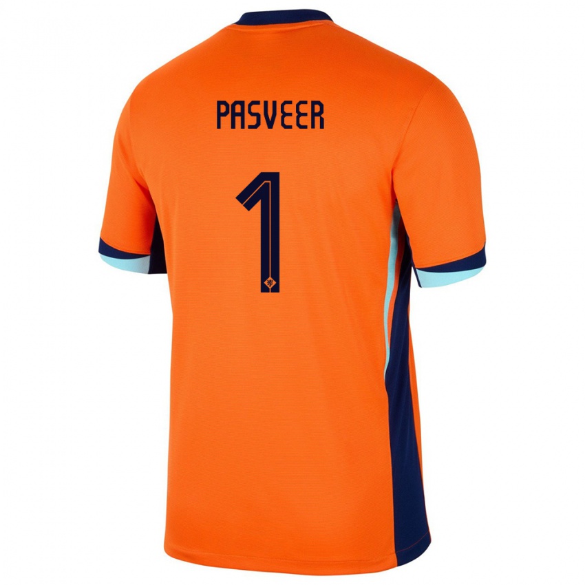 Męski Holandia Remko Pasveer #1 Pomarańczowy Domowa Koszulka 24-26 Koszulki Klubowe