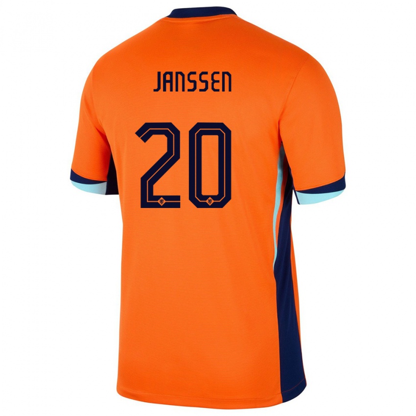 Męski Holandia Dominique Janssen #20 Pomarańczowy Domowa Koszulka 24-26 Koszulki Klubowe