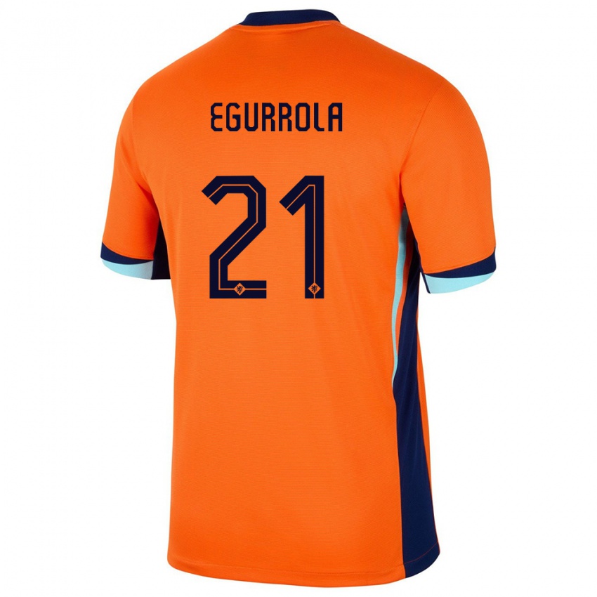 Męski Holandia Damaris Egurrola #21 Pomarańczowy Domowa Koszulka 24-26 Koszulki Klubowe