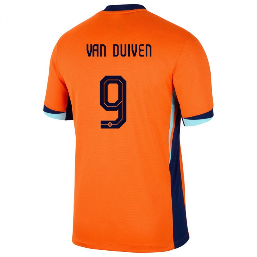 Męski Holandia Jason Van Duiven #9 Pomarańczowy Domowa Koszulka 24-26 Koszulki Klubowe