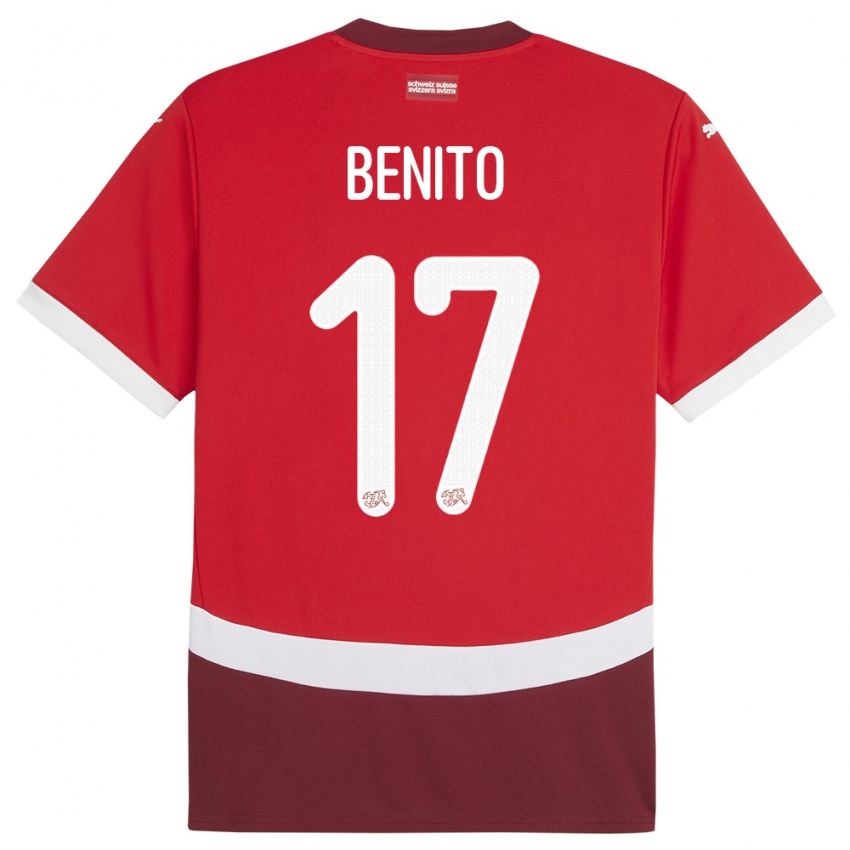 Męski Szwajcaria Loris Benito #17 Czerwony Domowa Koszulka 24-26 Koszulki Klubowe