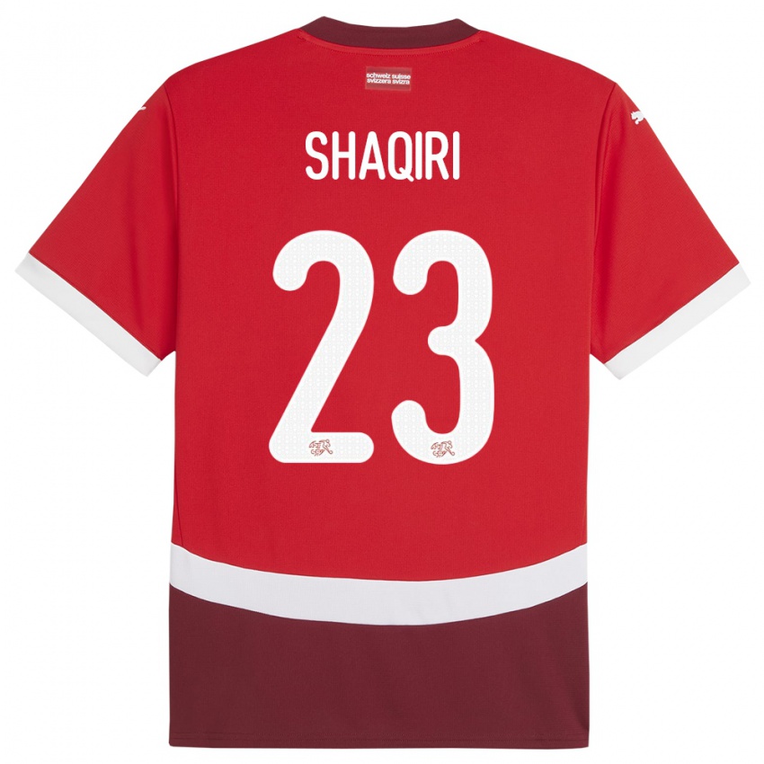 Męski Szwajcaria Xherdan Shaqiri #23 Czerwony Domowa Koszulka 24-26 Koszulki Klubowe