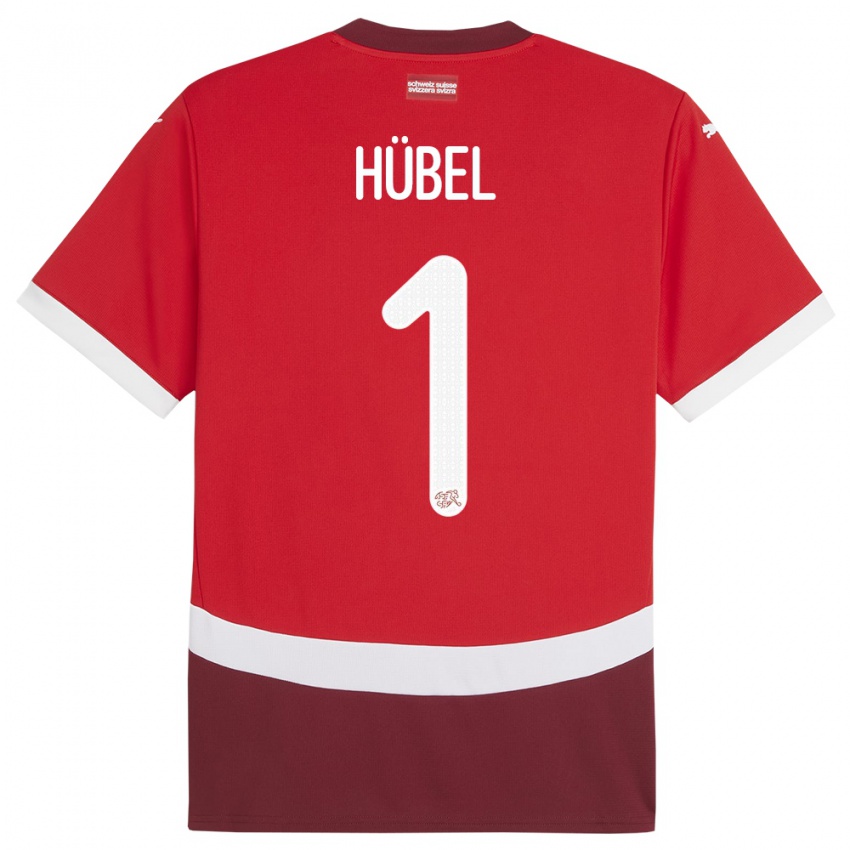 Męski Szwajcaria Marvin Hubel #1 Czerwony Domowa Koszulka 24-26 Koszulki Klubowe