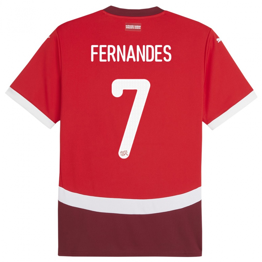 Męski Szwajcaria Ruben Fernandes #7 Czerwony Domowa Koszulka 24-26 Koszulki Klubowe