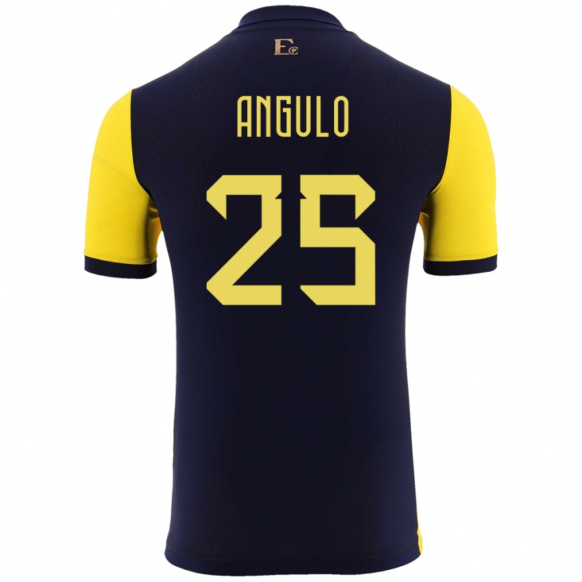 Męski Ecuador Nilson Angulo #25 Żółty Domowa Koszulka 24-26 Koszulki Klubowe