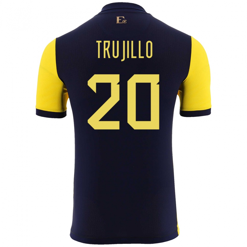 Męski Ecuador Isabel Trujillo #20 Żółty Domowa Koszulka 24-26 Koszulki Klubowe