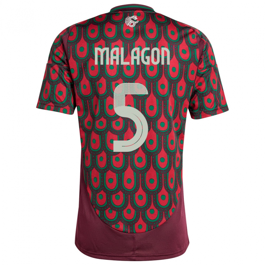 Męski Meksyk Luis Malagon #5 Kasztanowaty Domowa Koszulka 24-26 Koszulki Klubowe