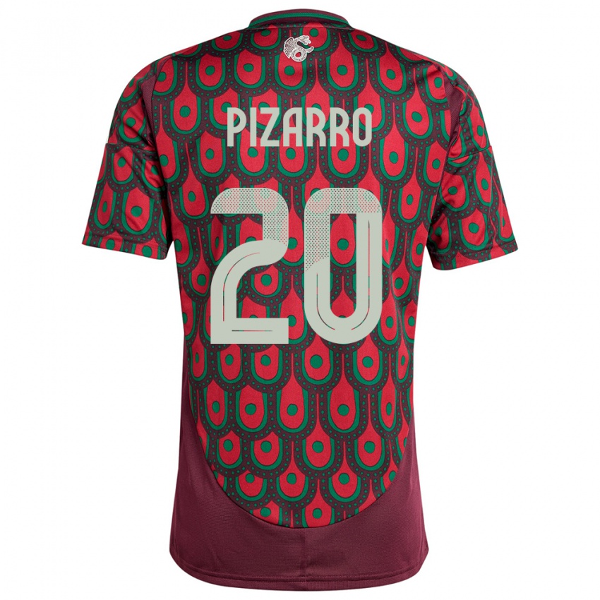 Męski Meksyk Rodolfo Pizarro #20 Kasztanowaty Domowa Koszulka 24-26 Koszulki Klubowe