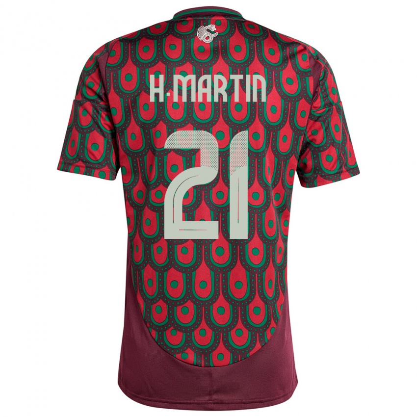 Męski Meksyk Henry Martin #21 Kasztanowaty Domowa Koszulka 24-26 Koszulki Klubowe