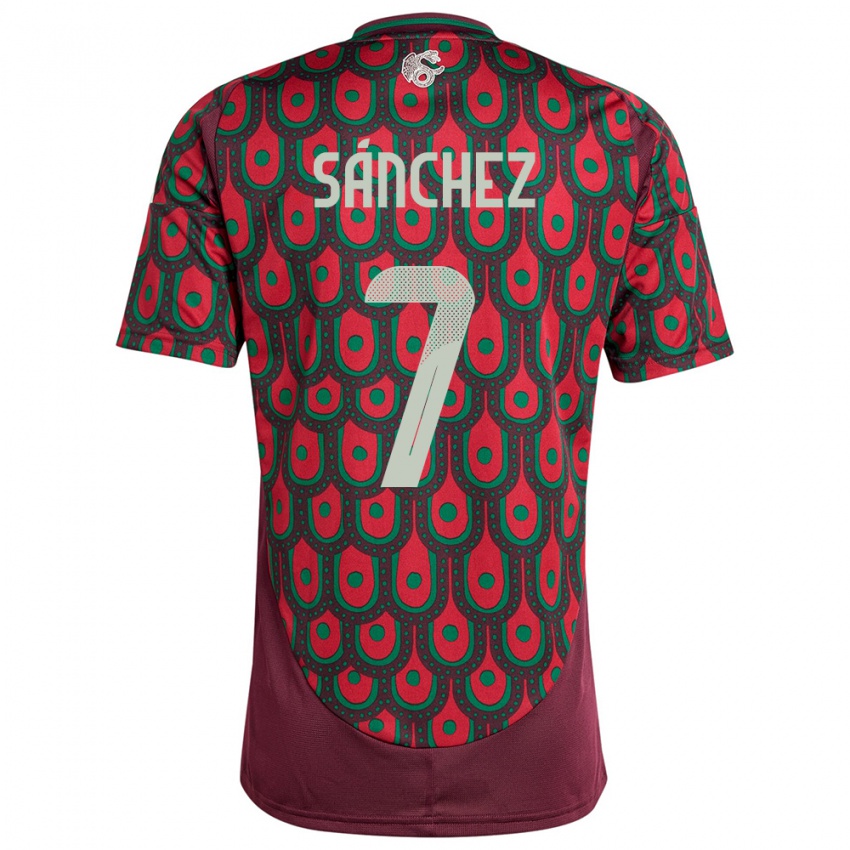 Męski Meksyk Maria Sanchez #7 Kasztanowaty Domowa Koszulka 24-26 Koszulki Klubowe
