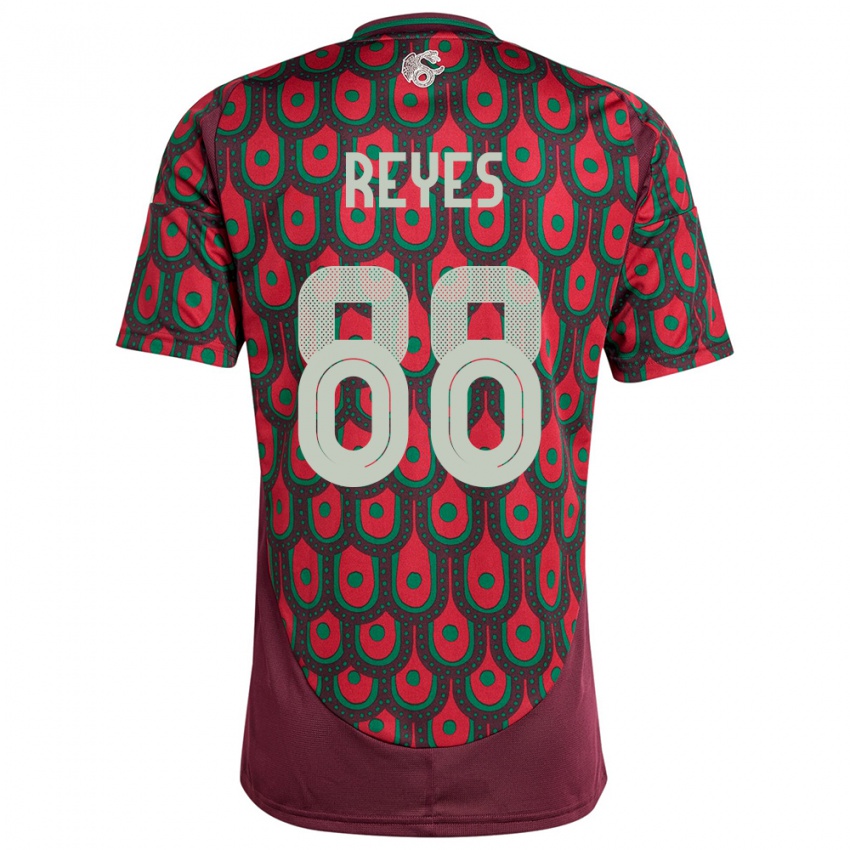 Męski Meksyk Maricarmen Reyes #88 Kasztanowaty Domowa Koszulka 24-26 Koszulki Klubowe