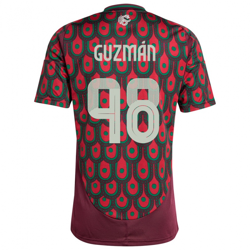 Męski Meksyk Kinberly Guzman #98 Kasztanowaty Domowa Koszulka 24-26 Koszulki Klubowe