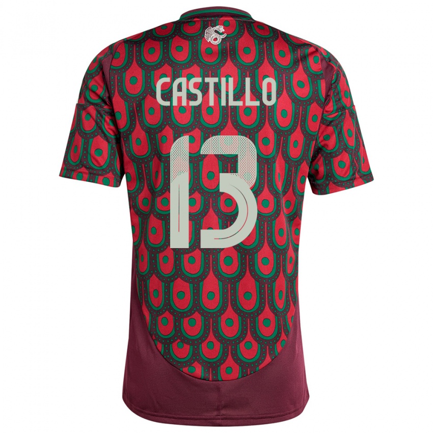 Męski Meksyk Jose Castillo #13 Kasztanowaty Domowa Koszulka 24-26 Koszulki Klubowe
