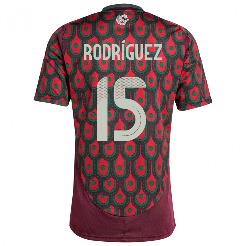 Męski Meksyk Jorge Rodriguez #15 Kasztanowaty Domowa Koszulka 24-26 Koszulki Klubowe