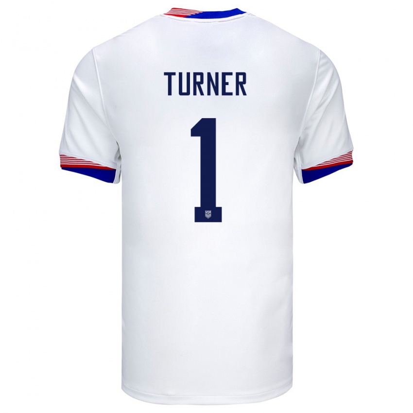 Męski Stany Zjednoczone Matt Turner #1 Biały Domowa Koszulka 24-26 Koszulki Klubowe