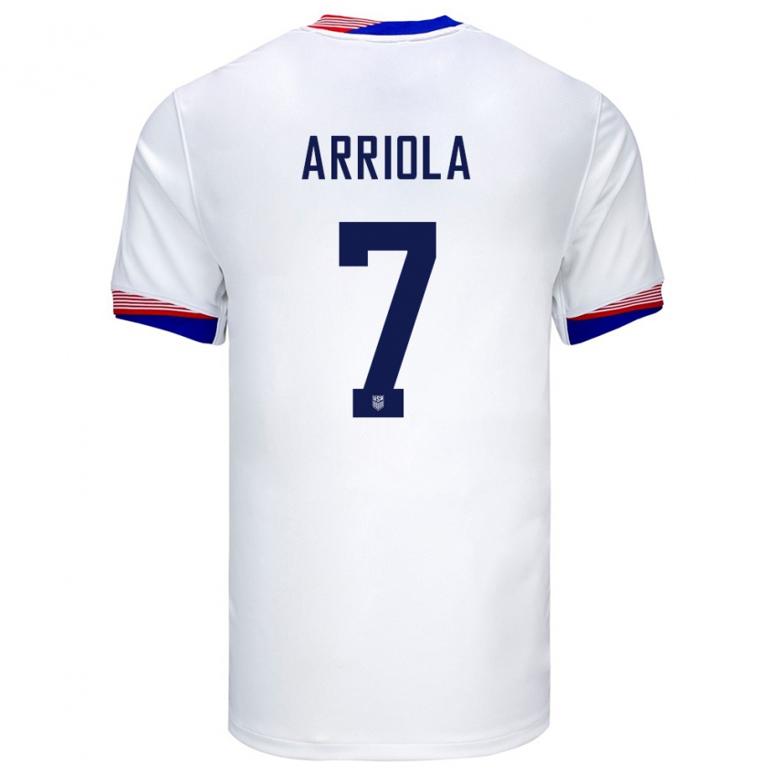 Męski Stany Zjednoczone Paul Arriola #7 Biały Domowa Koszulka 24-26 Koszulki Klubowe