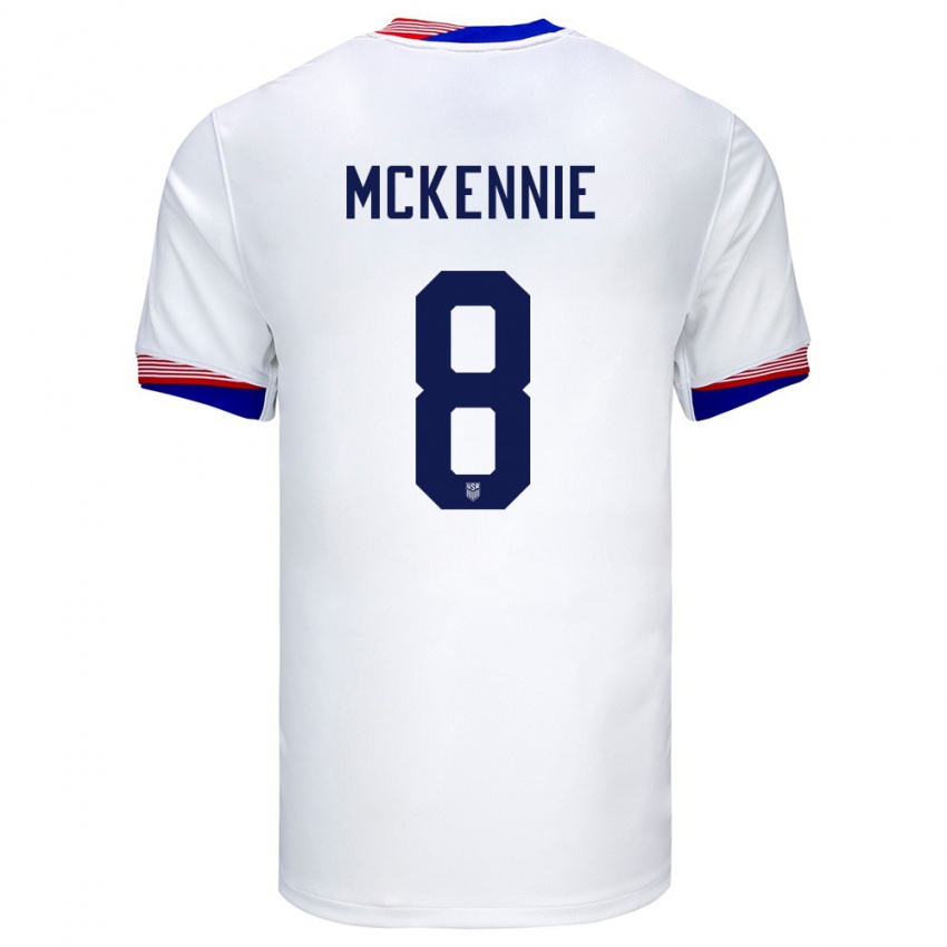 Męski Stany Zjednoczone Weston Mckennie #8 Biały Domowa Koszulka 24-26 Koszulki Klubowe