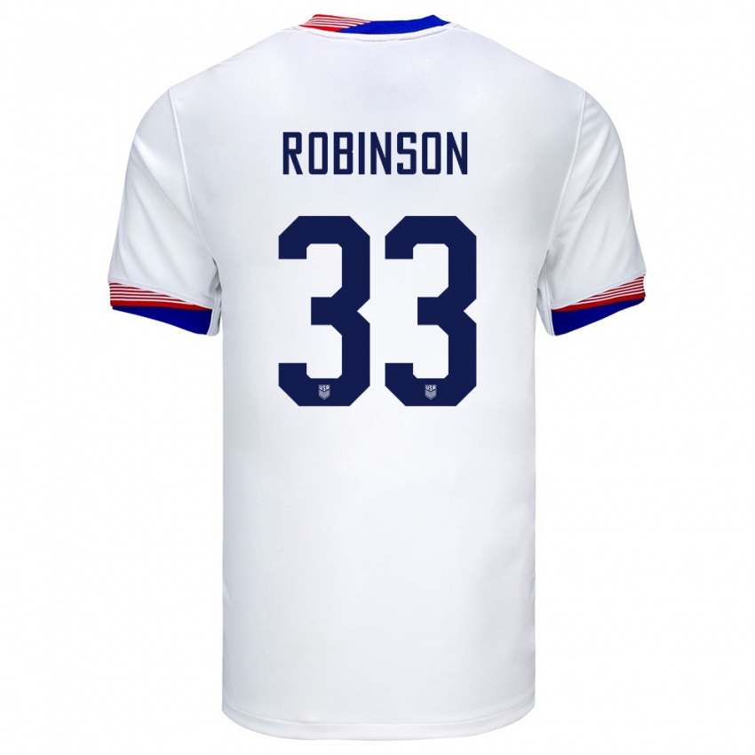 Męski Stany Zjednoczone Antonee Robinson #33 Biały Domowa Koszulka 24-26 Koszulki Klubowe