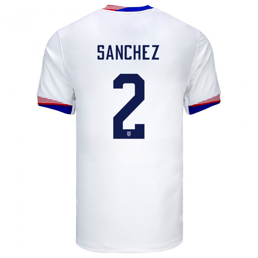 Męski Stany Zjednoczone Ashley Sanchez #2 Biały Domowa Koszulka 24-26 Koszulki Klubowe