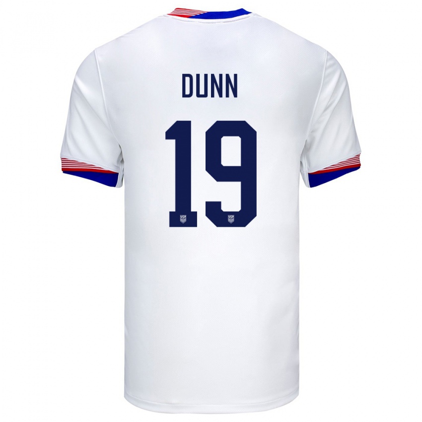 Męski Stany Zjednoczone Crystal Dunn #19 Biały Domowa Koszulka 24-26 Koszulki Klubowe