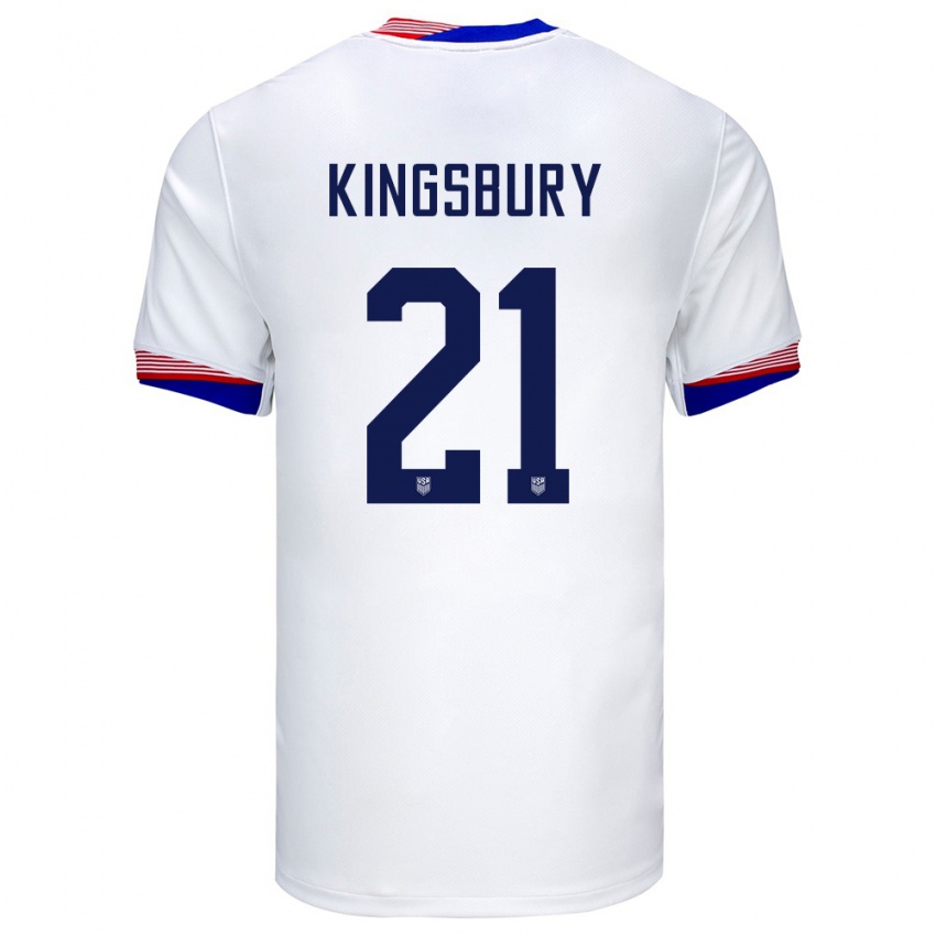 Męski Stany Zjednoczone Aubrey Kingsbury #21 Biały Domowa Koszulka 24-26 Koszulki Klubowe