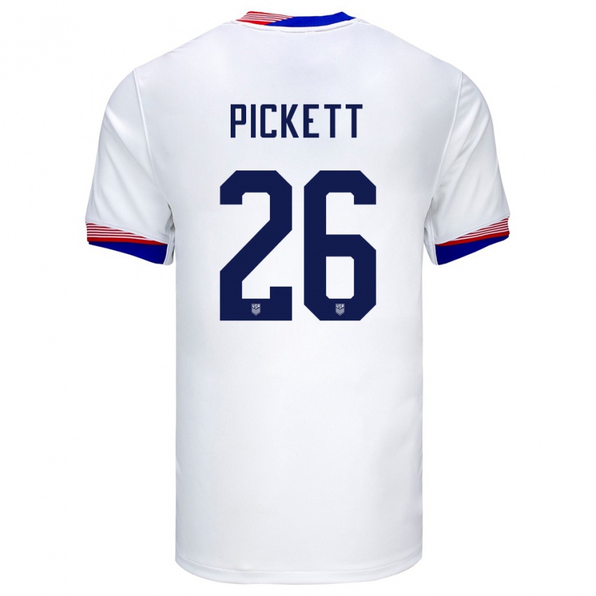 Męski Stany Zjednoczone Carson Pickett #26 Biały Domowa Koszulka 24-26 Koszulki Klubowe