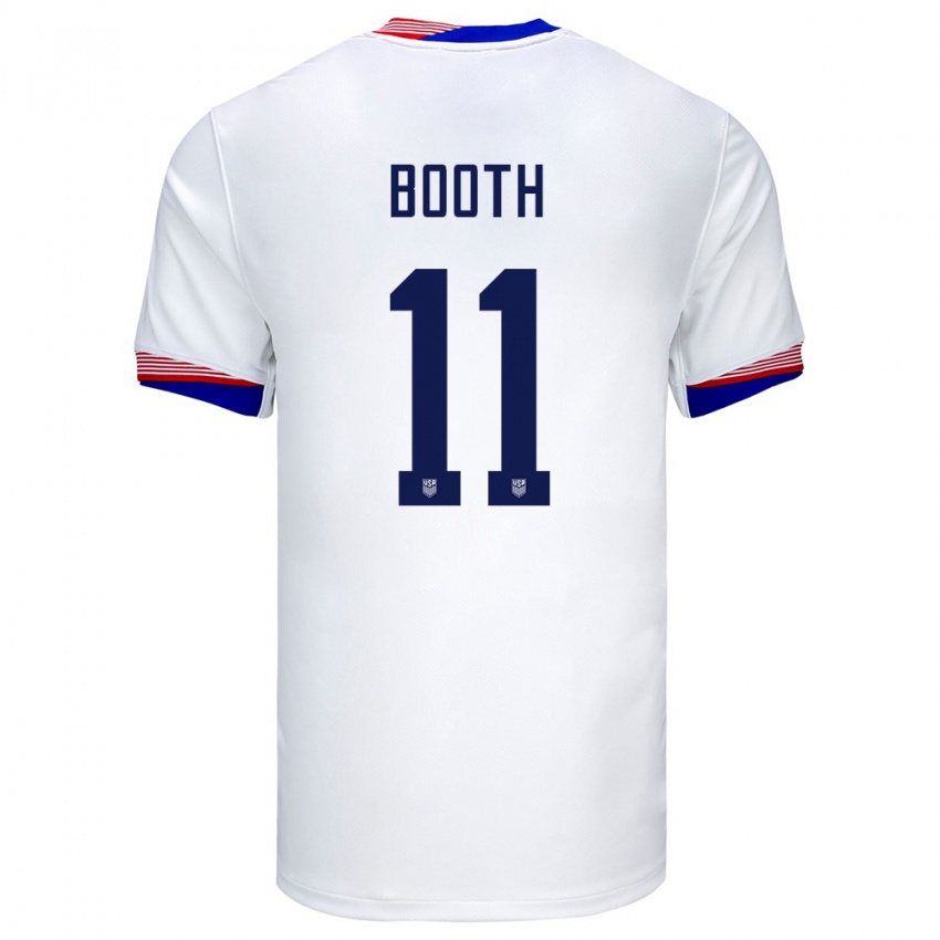 Męski Stany Zjednoczone Zach Booth #11 Biały Domowa Koszulka 24-26 Koszulki Klubowe
