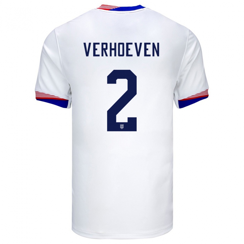 Męski Stany Zjednoczone Oscar Verhoeven #2 Biały Domowa Koszulka 24-26 Koszulki Klubowe