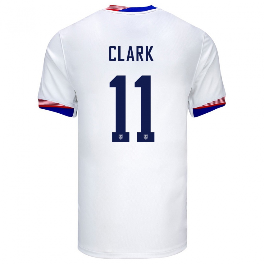 Męski Stany Zjednoczone Caden Clark #11 Biały Domowa Koszulka 24-26 Koszulki Klubowe