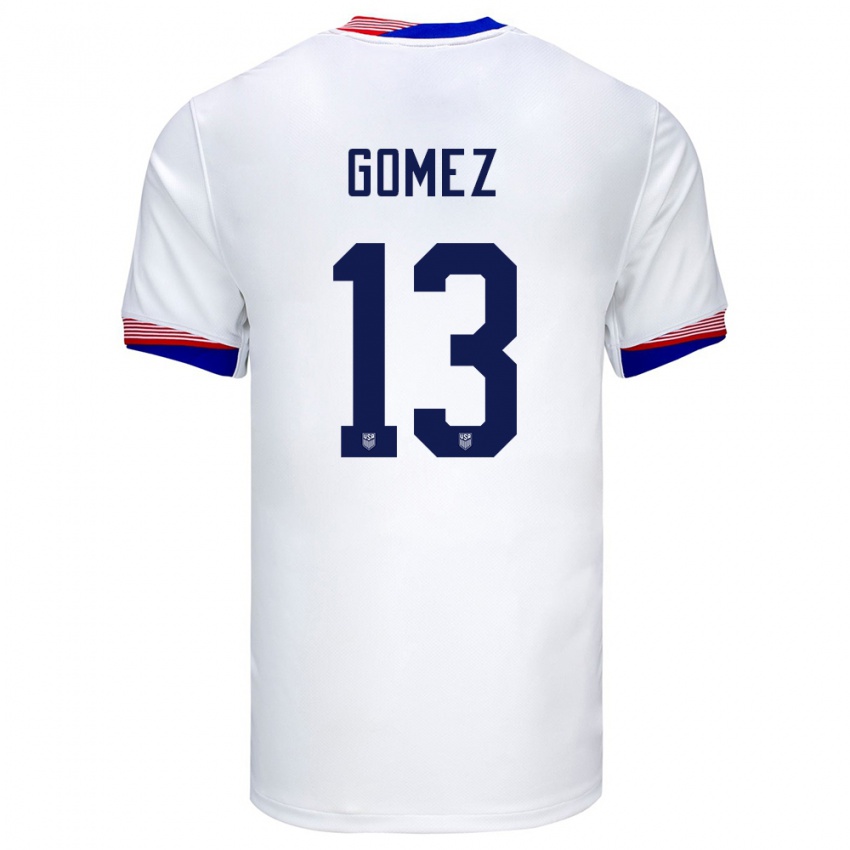 Męski Stany Zjednoczone Jonathan Gomez #13 Biały Domowa Koszulka 24-26 Koszulki Klubowe