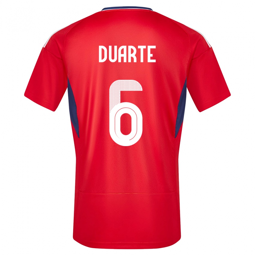 Męski Kostaryka Oscar Duarte #6 Czerwony Domowa Koszulka 24-26 Koszulki Klubowe