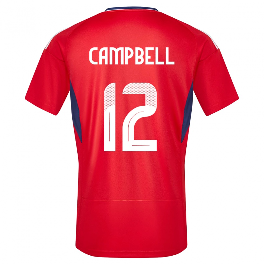 Męski Kostaryka Joel Campbell #12 Czerwony Domowa Koszulka 24-26 Koszulki Klubowe
