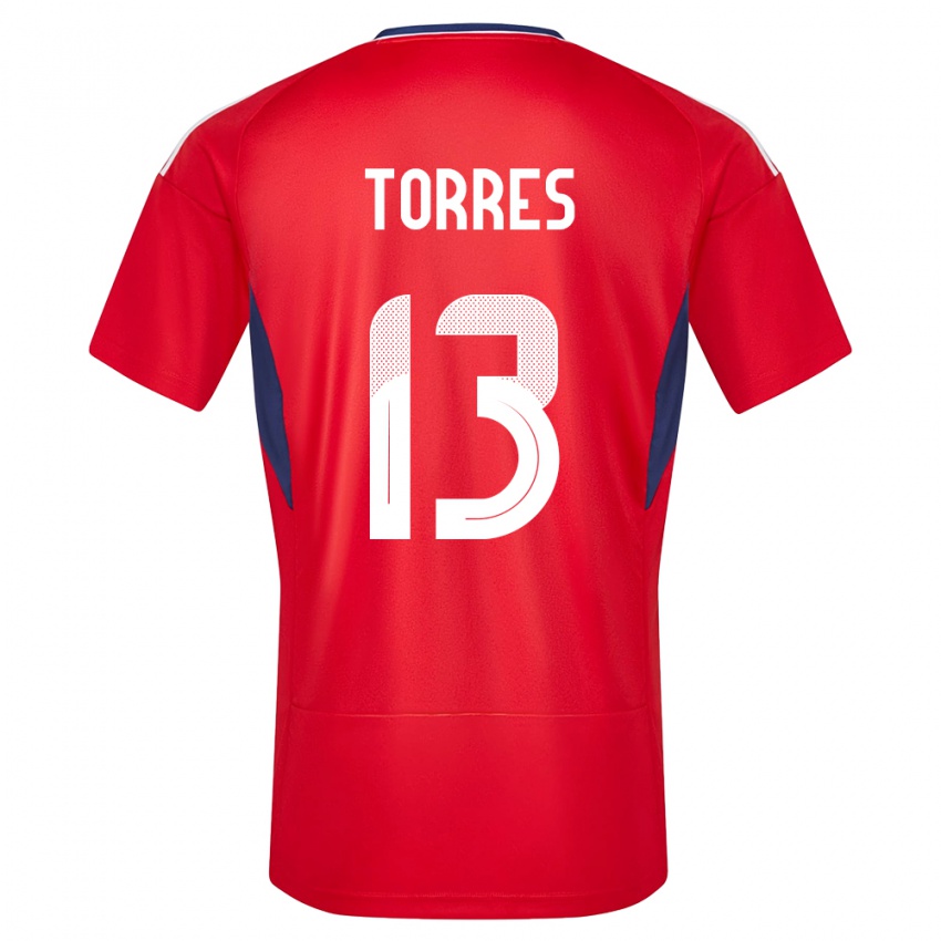 Męski Kostaryka Gerson Torres #13 Czerwony Domowa Koszulka 24-26 Koszulki Klubowe