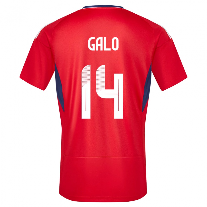Męski Kostaryka Orlando Galo #14 Czerwony Domowa Koszulka 24-26 Koszulki Klubowe