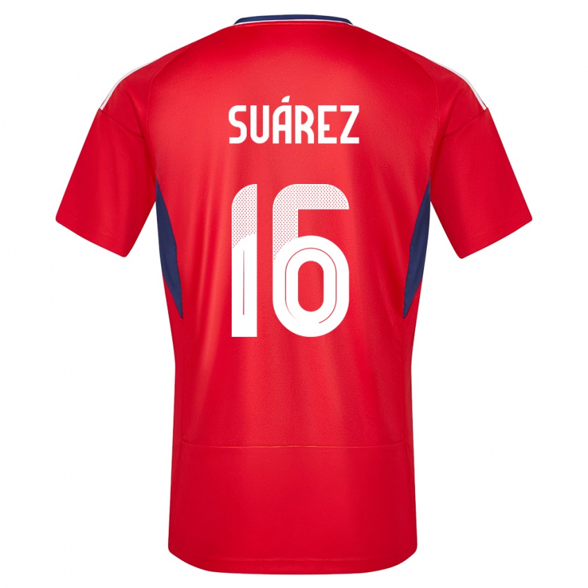 Męski Kostaryka Aaron Suarez #16 Czerwony Domowa Koszulka 24-26 Koszulki Klubowe
