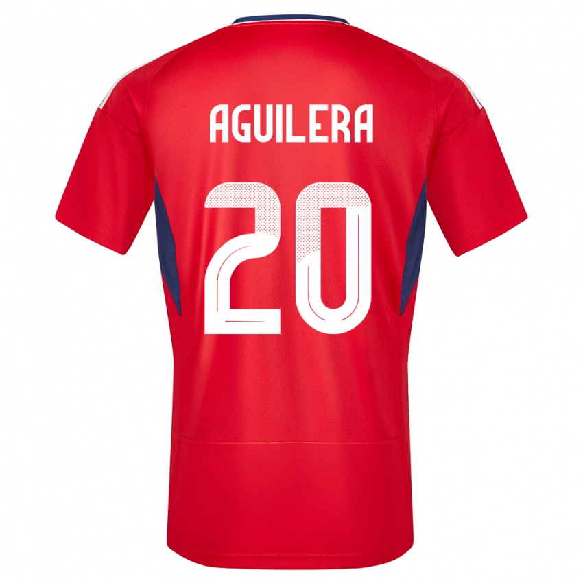 Męski Kostaryka Brandon Aguilera #20 Czerwony Domowa Koszulka 24-26 Koszulki Klubowe