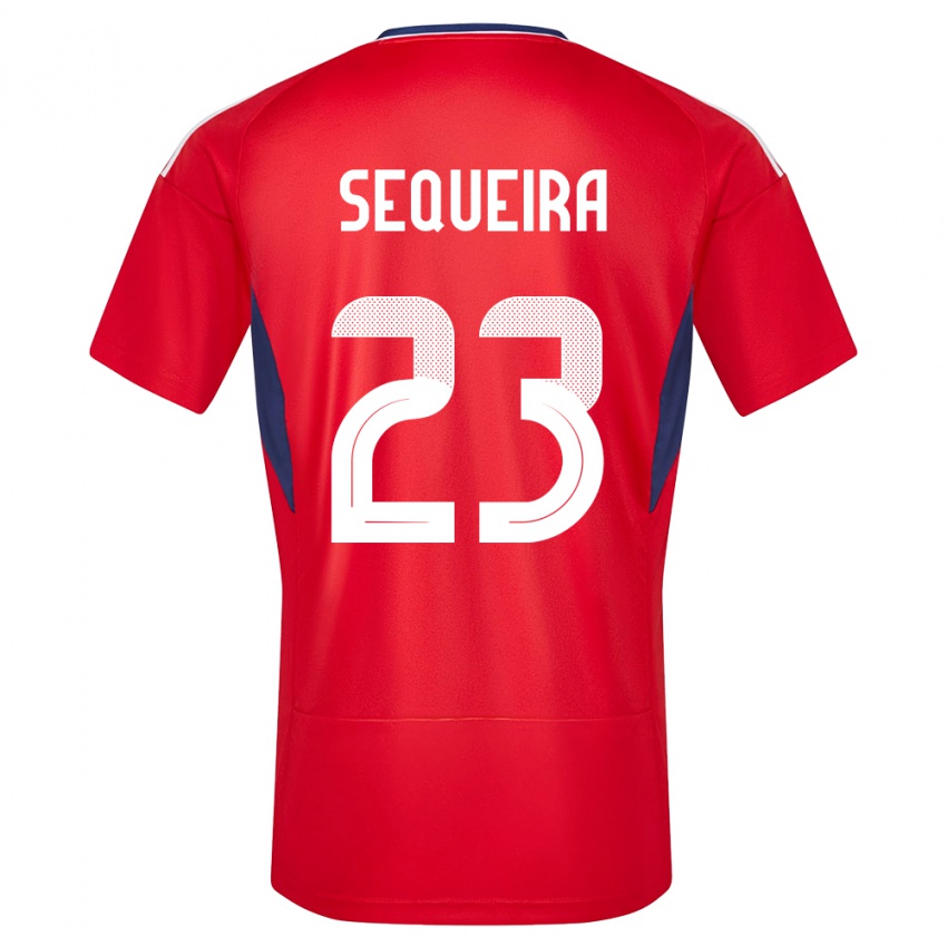 Męski Kostaryka Patrick Sequeira #23 Czerwony Domowa Koszulka 24-26 Koszulki Klubowe