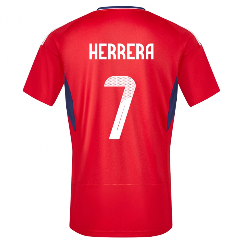 Męski Kostaryka Melissa Herrera #7 Czerwony Domowa Koszulka 24-26 Koszulki Klubowe