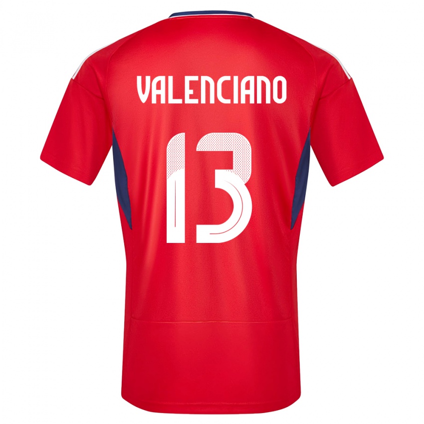 Męski Kostaryka Emilie Valenciano #13 Czerwony Domowa Koszulka 24-26 Koszulki Klubowe