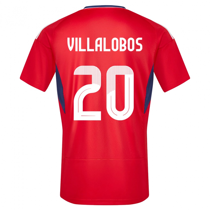 Męski Kostaryka Fabiola Villalobos #20 Czerwony Domowa Koszulka 24-26 Koszulki Klubowe