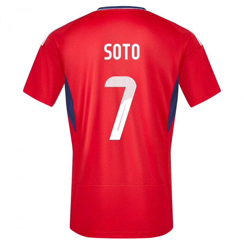 Męski Kostaryka Andrey Soto #7 Czerwony Domowa Koszulka 24-26 Koszulki Klubowe