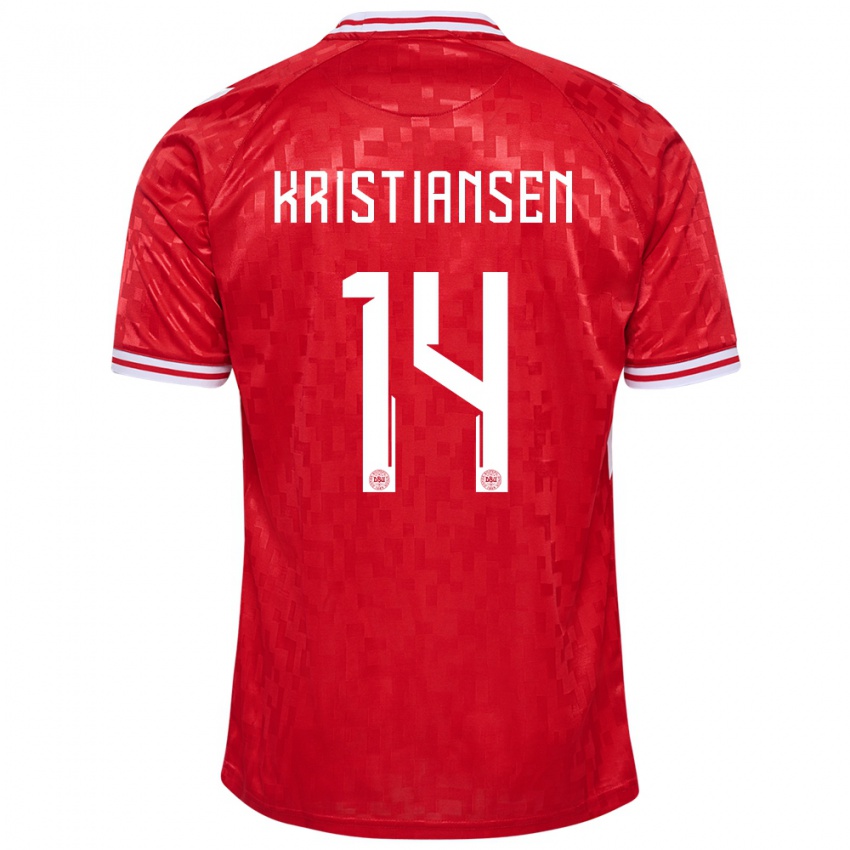 Męski Dania Victor Kristiansen #14 Czerwony Domowa Koszulka 24-26 Koszulki Klubowe
