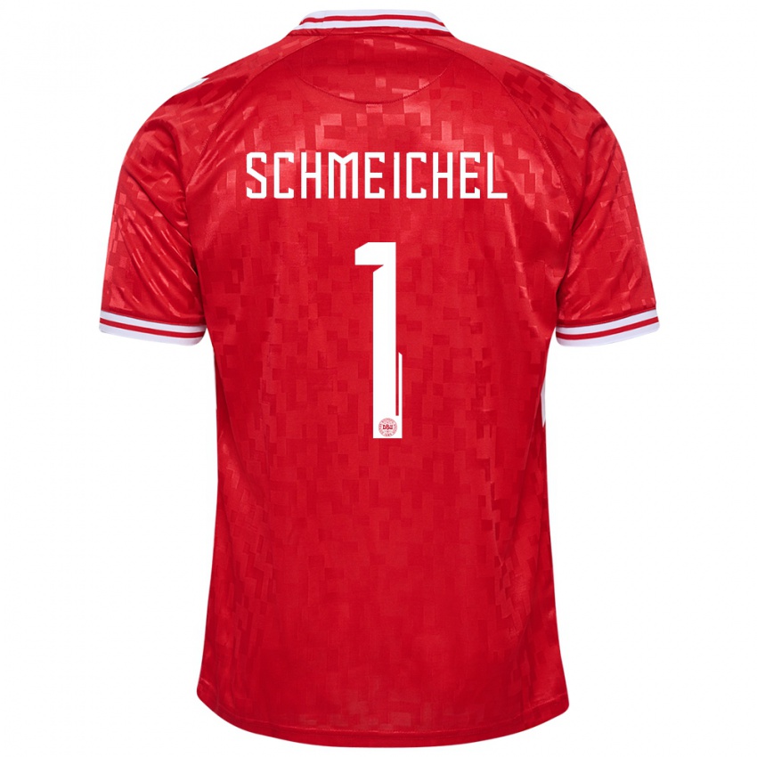 Męski Dania Kasper Schmeichel #1 Czerwony Domowa Koszulka 24-26 Koszulki Klubowe