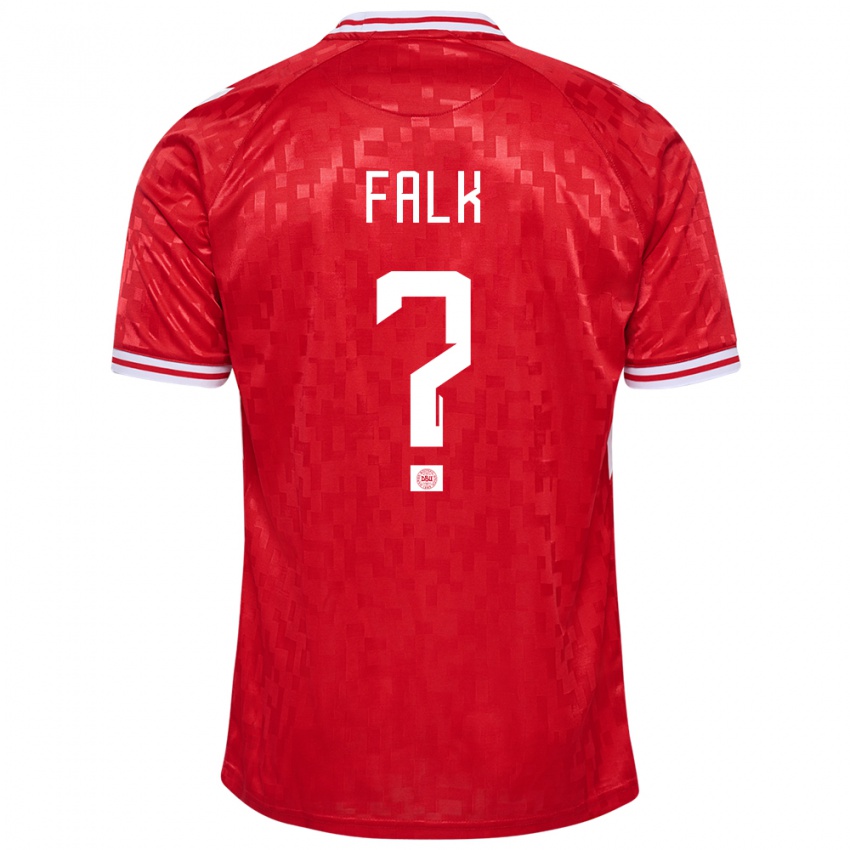 Męski Dania Lukas Falk #0 Czerwony Domowa Koszulka 24-26 Koszulki Klubowe