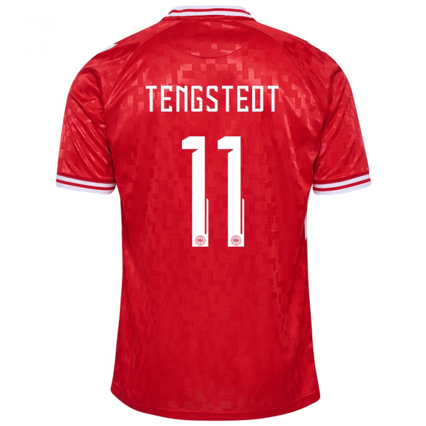 Męski Dania Casper Tengstedt #11 Czerwony Domowa Koszulka 24-26 Koszulki Klubowe